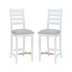 Flynn Counter Stool White Upholstered Set of 2, , alternate image number null