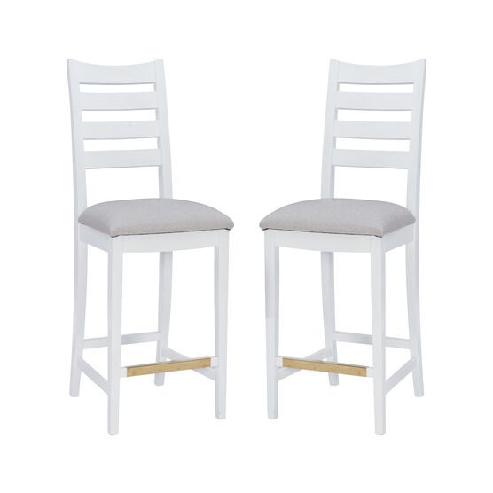 Flynn Counter Stool White Upholstered Set of 2, , alternate image number null