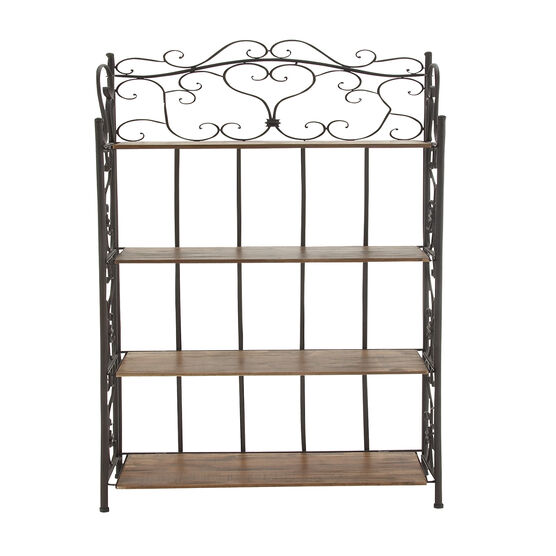 Brown Iron Farmhouse Baker'S Rack, , on-hover image number null