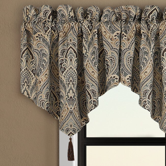 Maren Window Ascot Valance, CHOCOLATE, alternate image number null