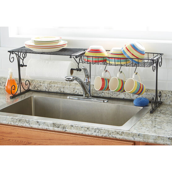 Over-the-Sink Dish Rack, BLACK