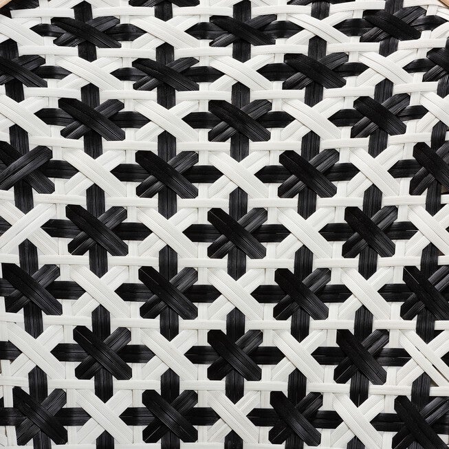 Ambre Modern French Black And White Weaving Natural Rattan 2-Piece Bistro Chair Set, , alternate image number 5