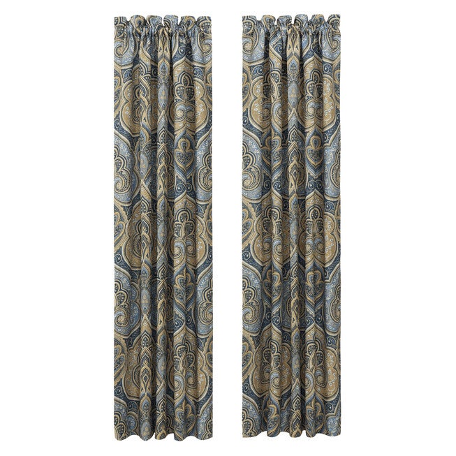 Messina Navy 84 Inch Window Panel Pair, NAVY, alternate image number null