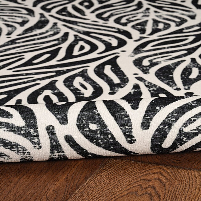 Washable Leona Ivory/Black Rug, , alternate image number 4