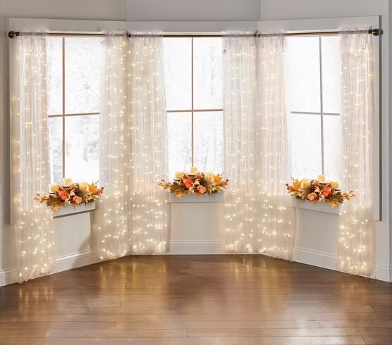 84" Pre-Lit Rod-Pocket Curtain Panel, 84" Pre-Lit Rod-Pocket Curtain Panel,