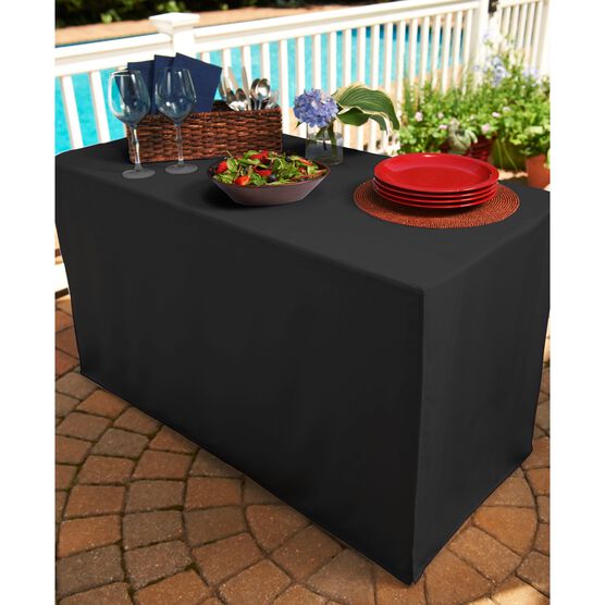 Fresh Ideas Table Cover for Folding Table, BLACK, hi-res image number null