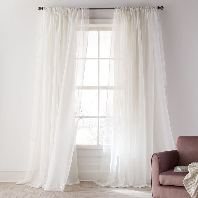 Ophelia Shimmer Curtain, IVORY, hi-res image number 0