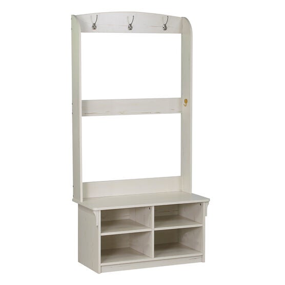 Hawksbury Hall Tree & Shoe Bench Hall Tree, ANTIQUE WHITE, hi-res image number null