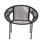 Black Metal Contemporary Outdoor Chair, BLACK, hi-res image number 0