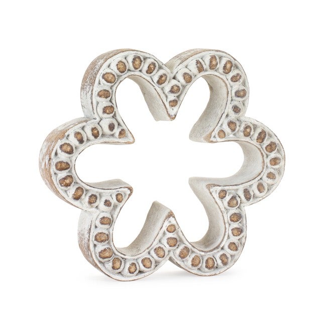 Flower Outline (Set of 3) 5.75 inchesH, 6.5 inchesH, 7 inchesH Resin, BROWN/WHITE, alternate image number null