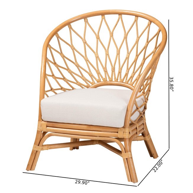 Emmeline Bohemian Honey Rattan Accent Chair, , alternate image number null