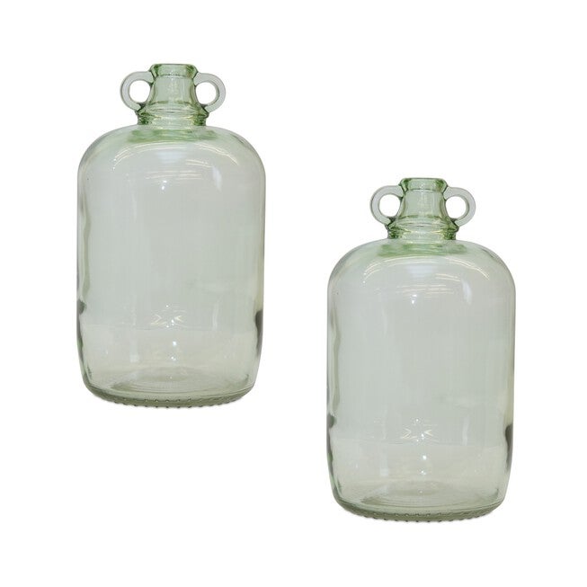 Jug (Set of 2) 12.25 inchesH Glass, GREEN, hi-res image number 0