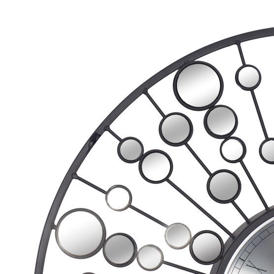 Black Glam Metal Wall Clock, , alternate image number null