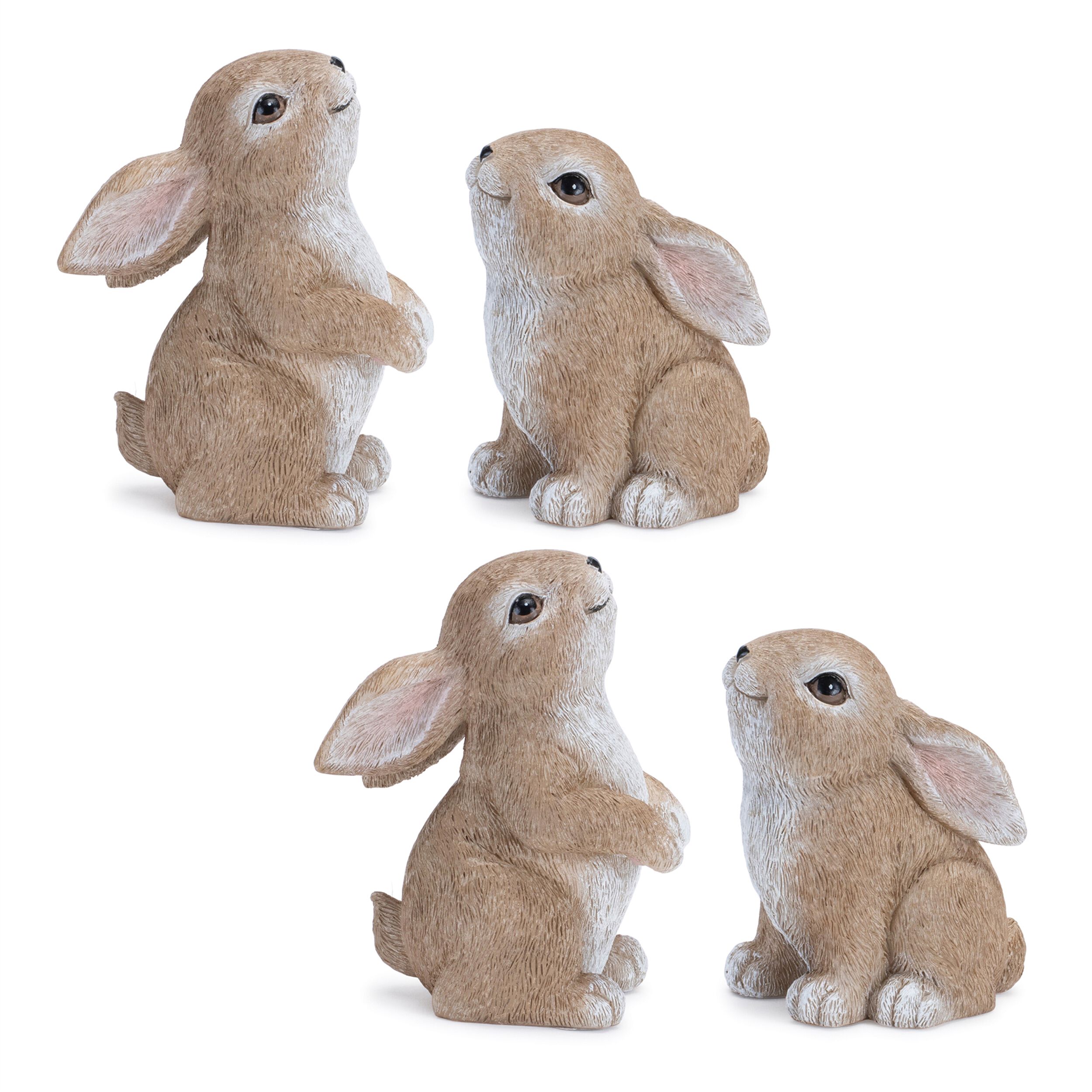 Woodland Bunny Figurine (Set of 4), BEIGE, alternate image number 3
