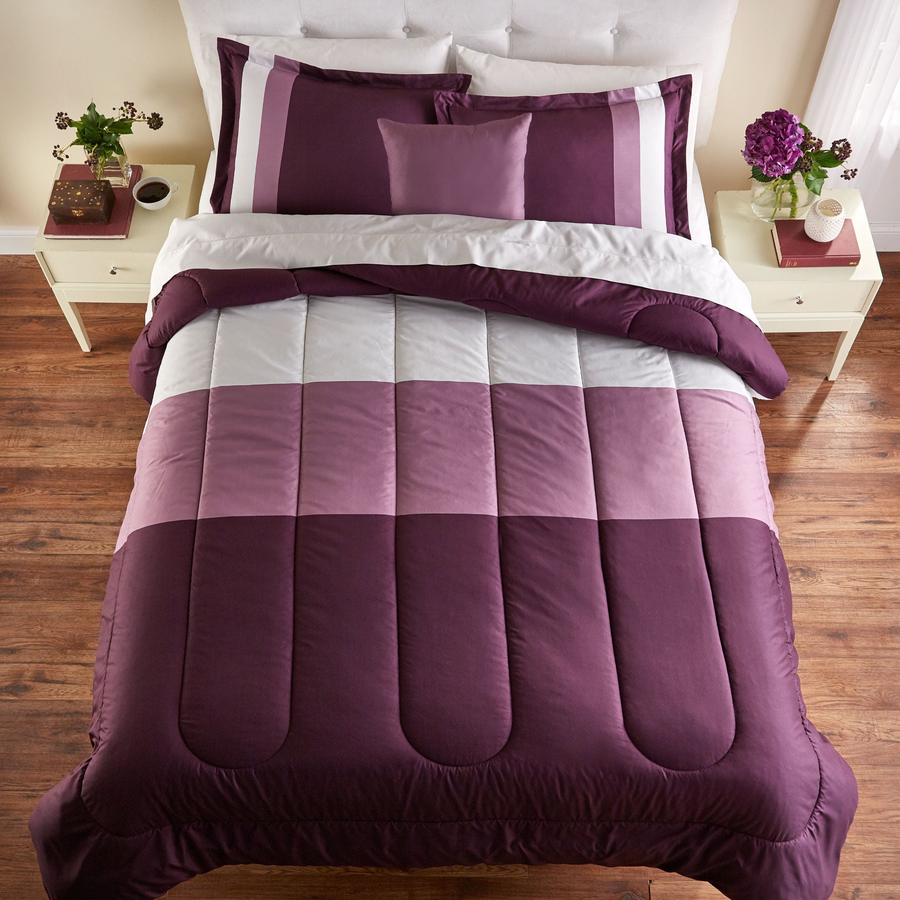 Simple BH Studio Colorblock Comforter, Blue | Brylane Home