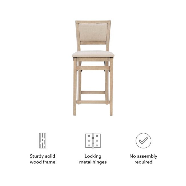 Keira Grey Wash Pad Back Folding Cnter Folding Stools, , alternate image number null