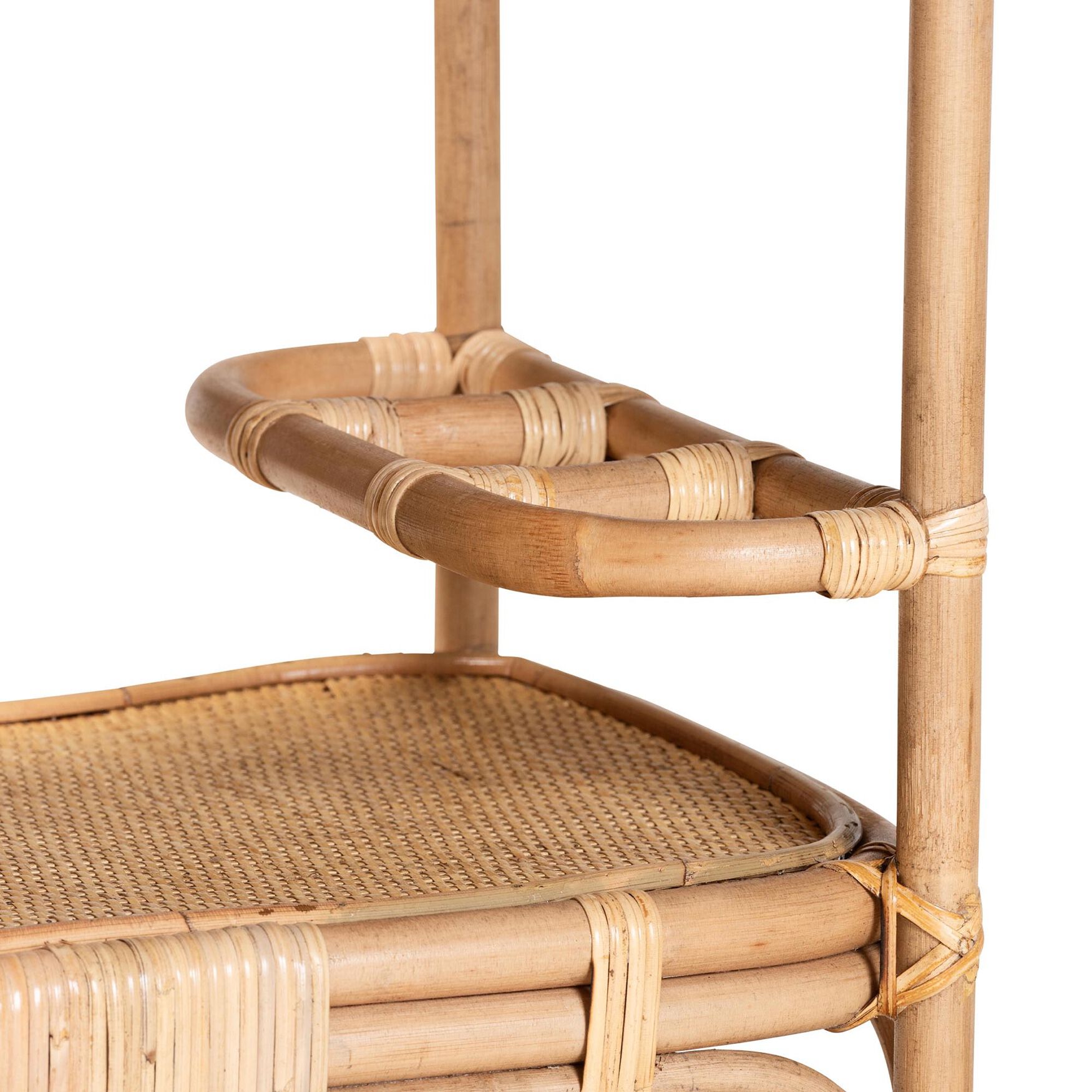 Hadia Modern Bohemian Natural Brown Rattan Wine Cart, , alternate image number 4