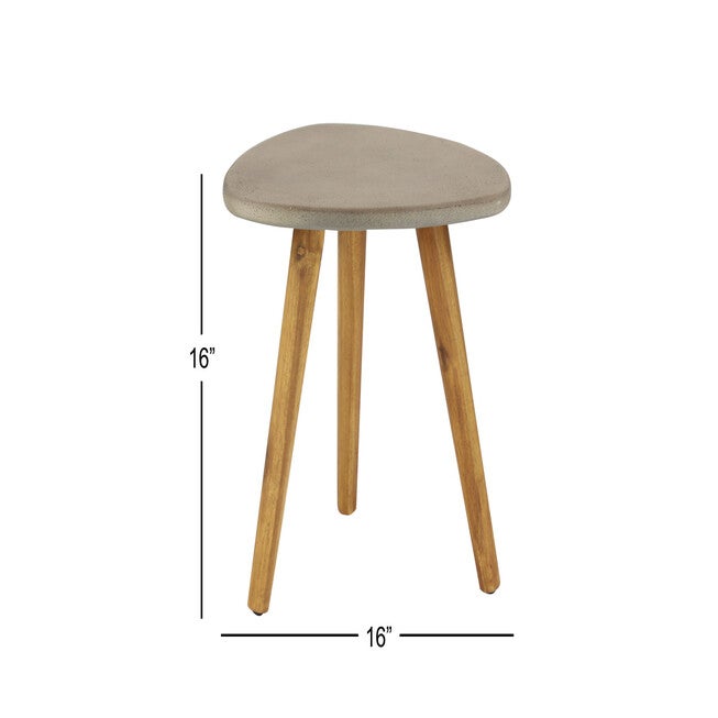 Grey Wood Modern Outdoor Accent Table, , alternate image number 7