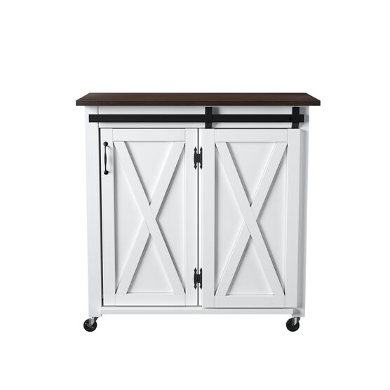 Leshire Barn Door Kitchen Cart, , on-hover image number null