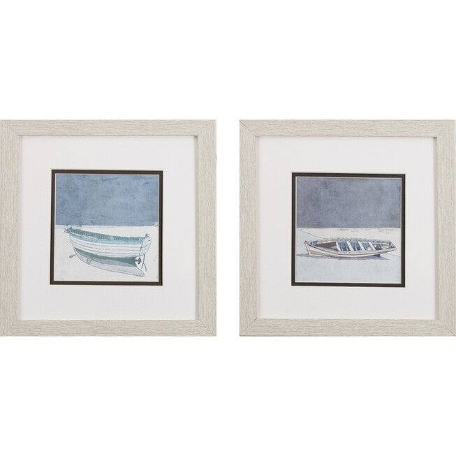 Docked Canoe Framed Wall Décor, Set Of 2, BLUE, hi-res image number 0