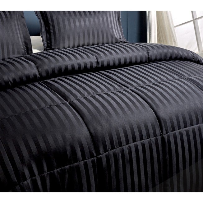 Kathy Ireland 3-PC Reversible Down Alternative Comforter, Black, , on-hover image number 1