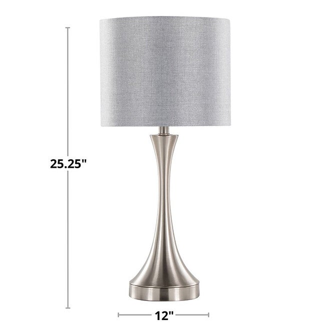 Lenuxe 25 inches Metal Table Lamp With Usb - Set Of 2, , alternate image number null