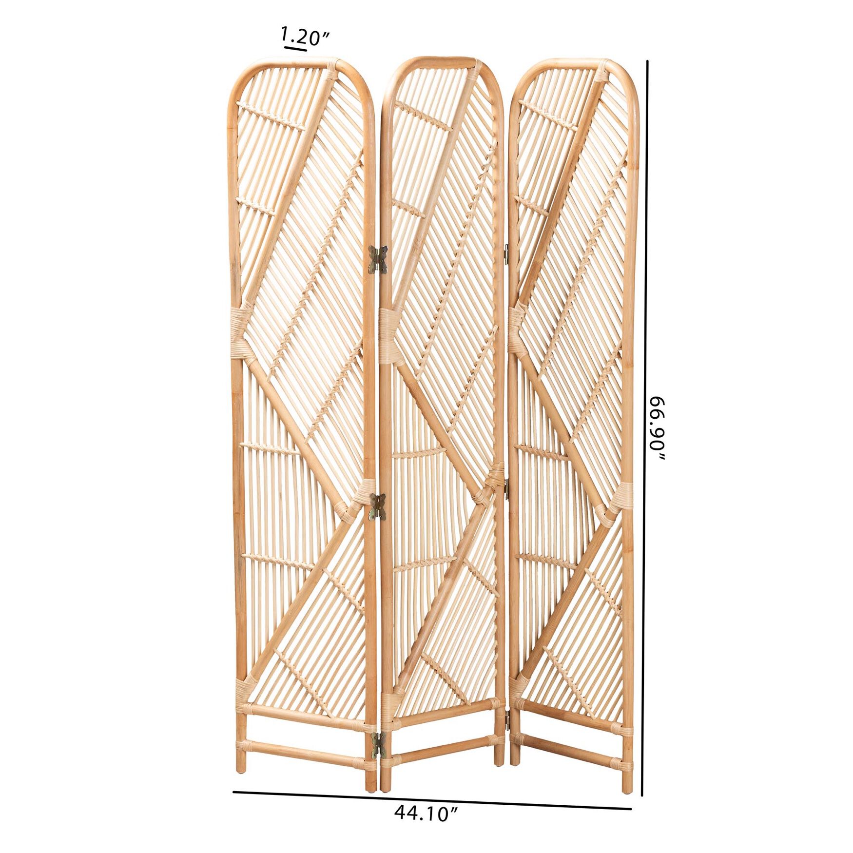 Firenze Modern Bohemian Natural Brown Rattan Room Divider, , alternate image number 4