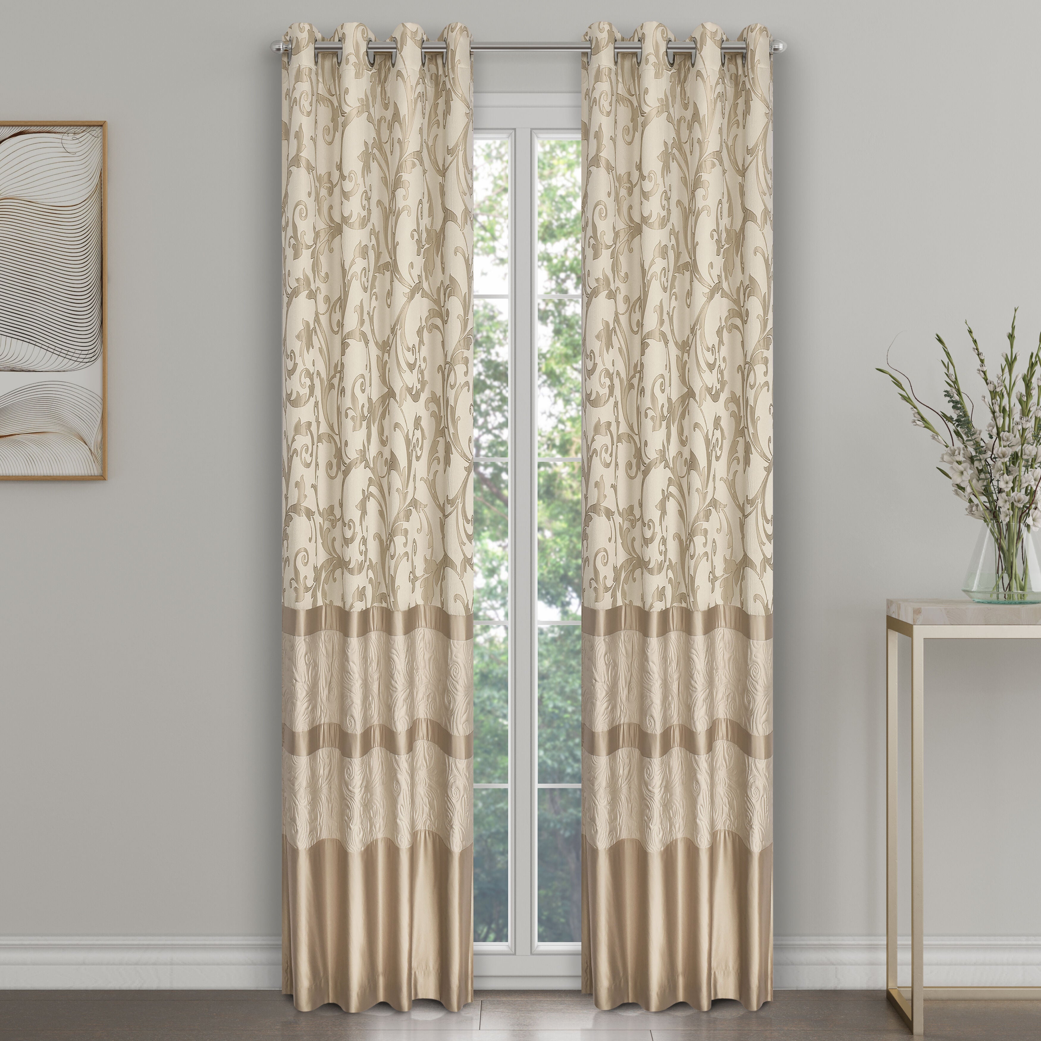 SPECTRA 84 inches GROMMET PANEL PAIR, TAUPE, hi-res image number 0