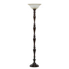 Brown Tempered Glass Torchiere Floor Lamp, , on-hover image number null
