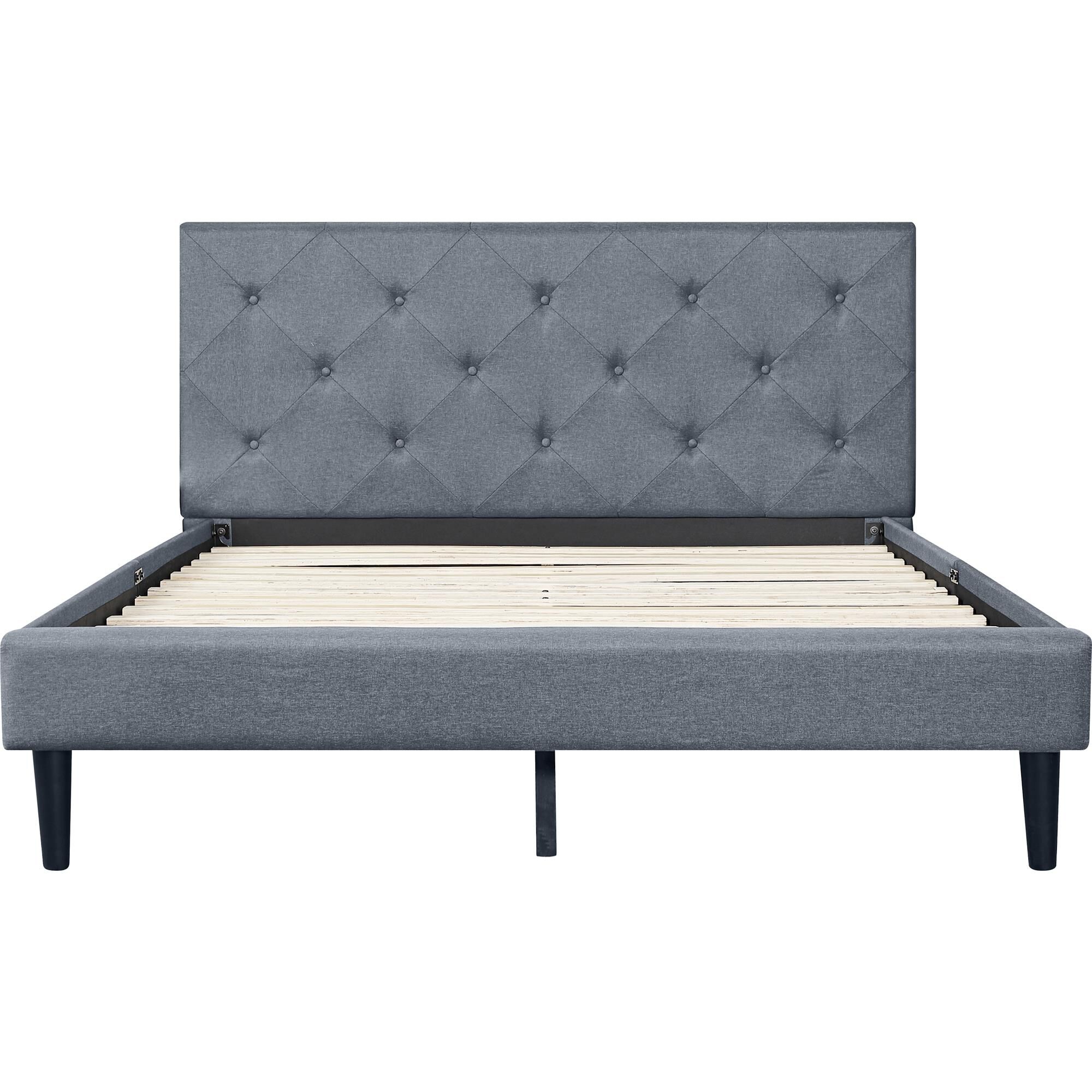 Monticello Platform Bed, Queen, Gray, GRAY, alternate image number 3
