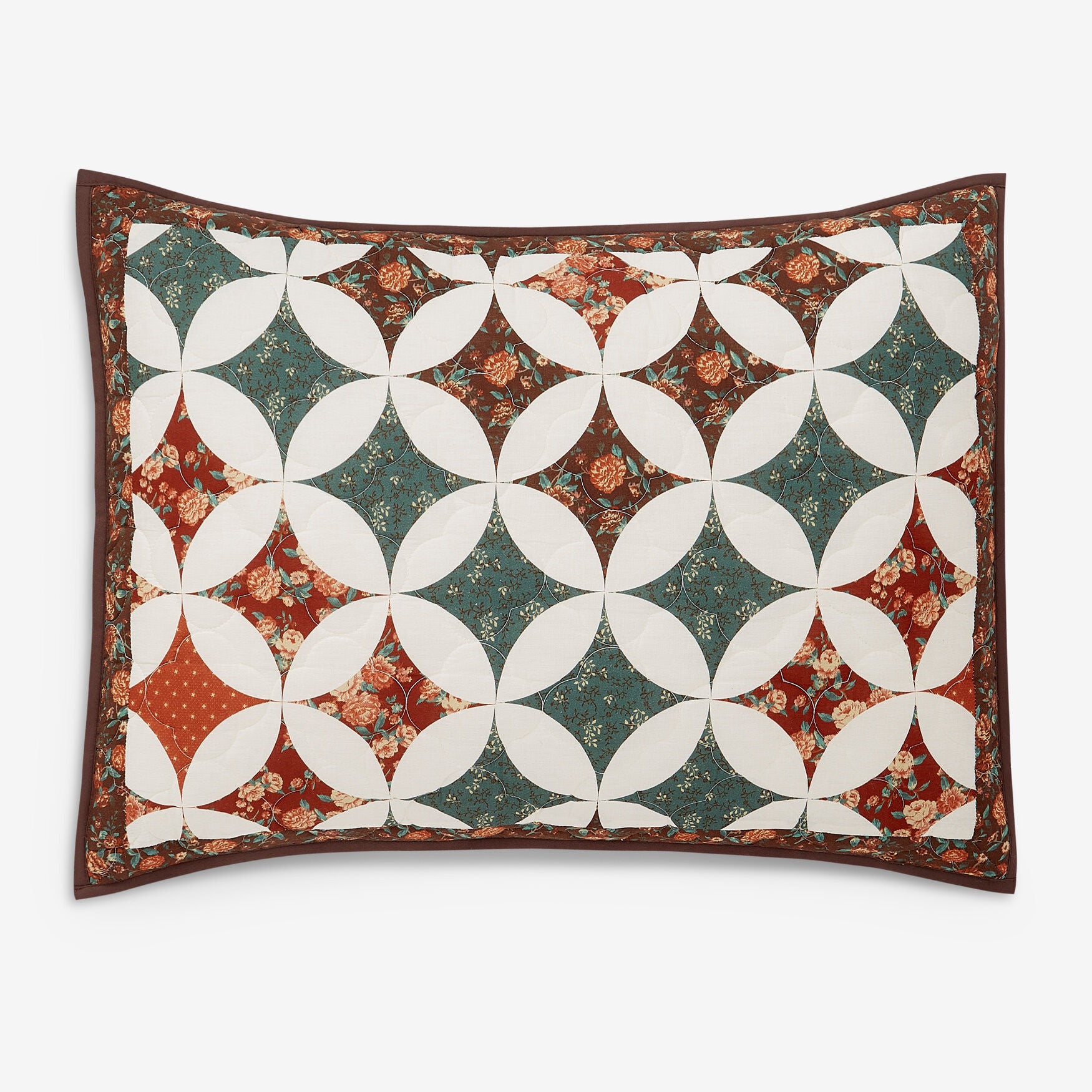 Heritage border standard sham, BROWN, hi-res image number 0