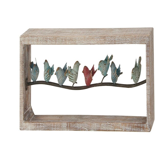 White Wood Farmhouse Birds Wall Decor, , alternate image number 3