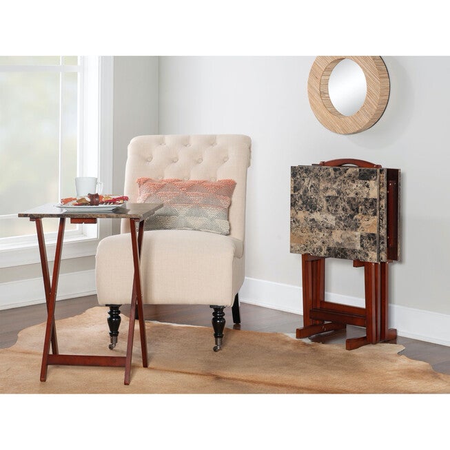 Jasper Tray Table Set Brown Faux Marble, , alternate image number 10