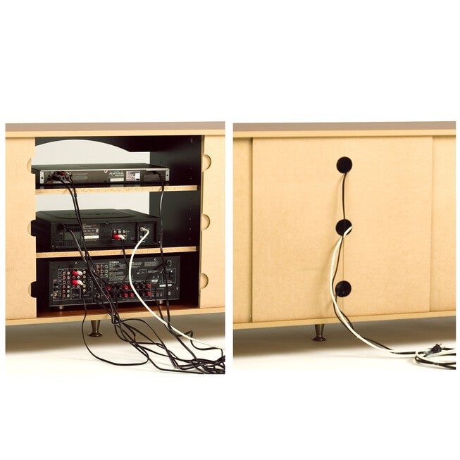 Premier Large Flat Panel Plasma / LCD TV Console with Media Storage, Black, , alternate image number null