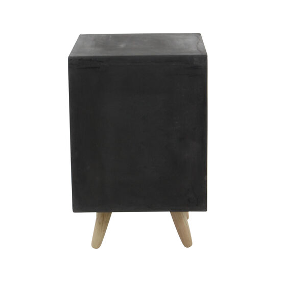 Black Fiber Clay Industrial Outdoor Accent Table, , on-hover image number null