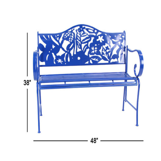 Blue Metal Traditional Bench, , alternate image number null