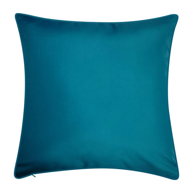 Edie @ Home Indoor/Outdoor Peacock Print With Embroidery Decorative Throw Pillow 20X20, Turq Multi, , on-hover image number null