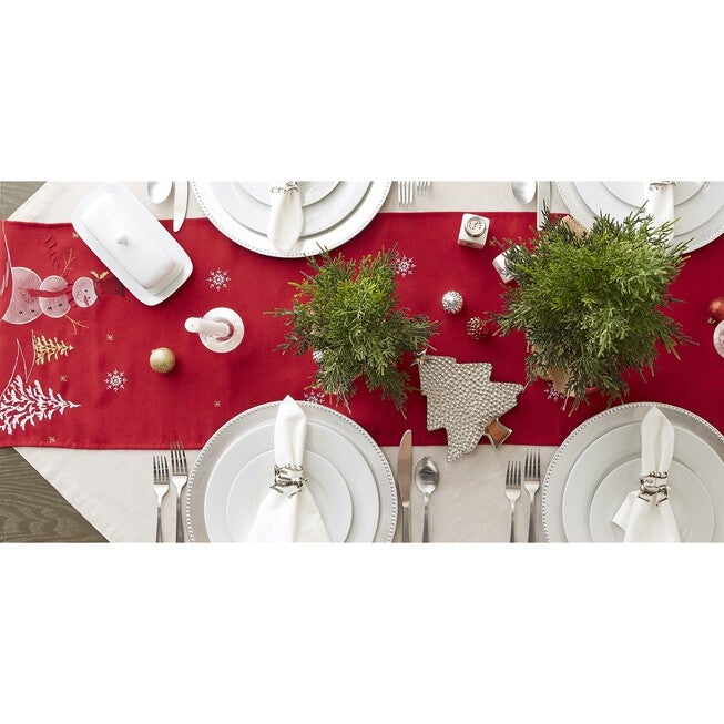 Embroidered Snowman Table Runner, , alternate image number null