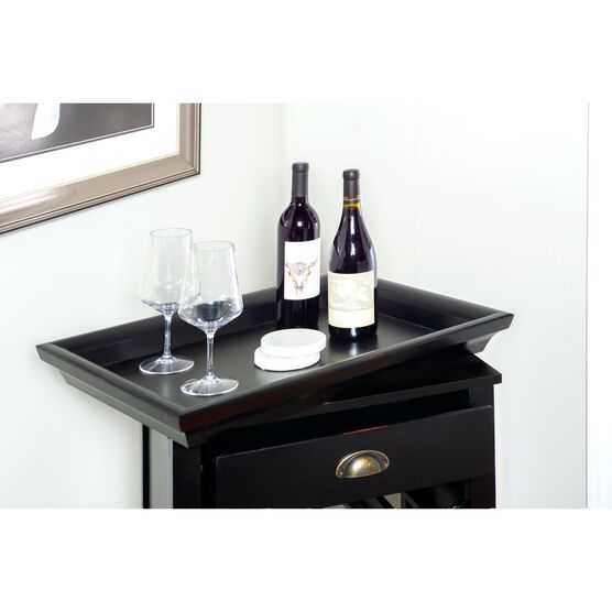 Black with "Merlot" Rub through Wine Cabinet, , alternate image number null