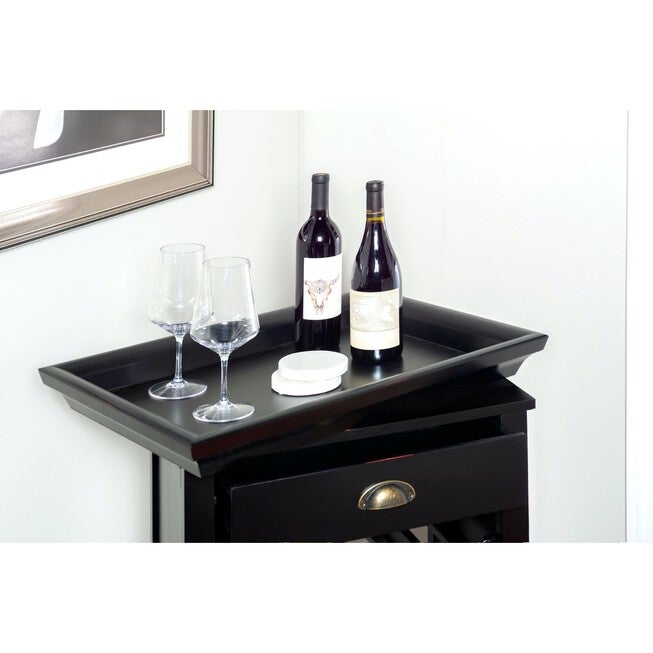 Black with "Merlot" Rub through Wine Cabinet, , alternate image number 8