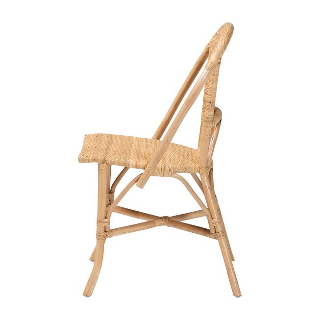 bali & pari Jaylyn Bohemian Natural Rattan Dining Chair, NATURAL, alternate image number 3