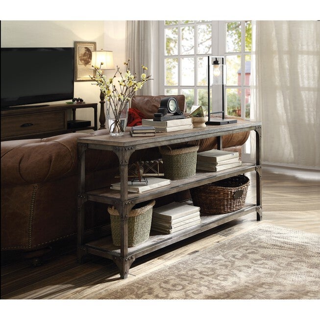 Console Table, WEATHERED OAK SILVER, hi-res image number null