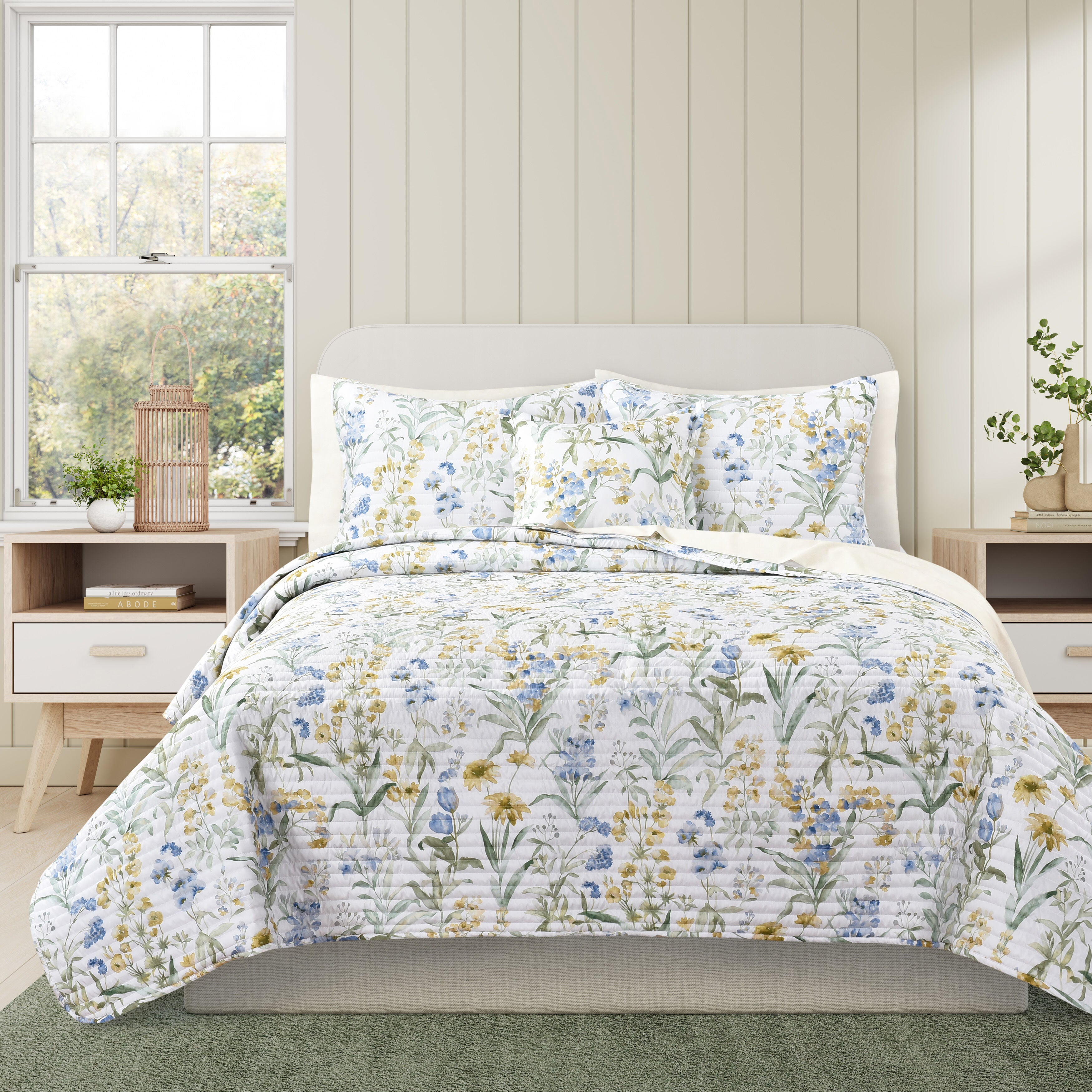 TALLULAH BLUE KING/CAL KING 3PC. QUILT SET, BLUE, hi-res image number 0