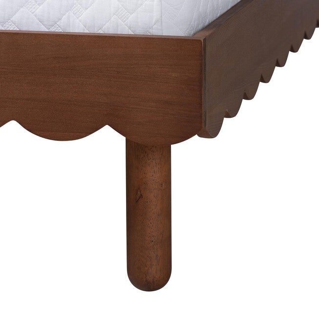Orianthe Scalloped Bed Frame, WALNUT BROWN, alternate image number null