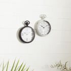 Set Of 2 Brown Metal Vintage Wall Clock, , alternate image number null