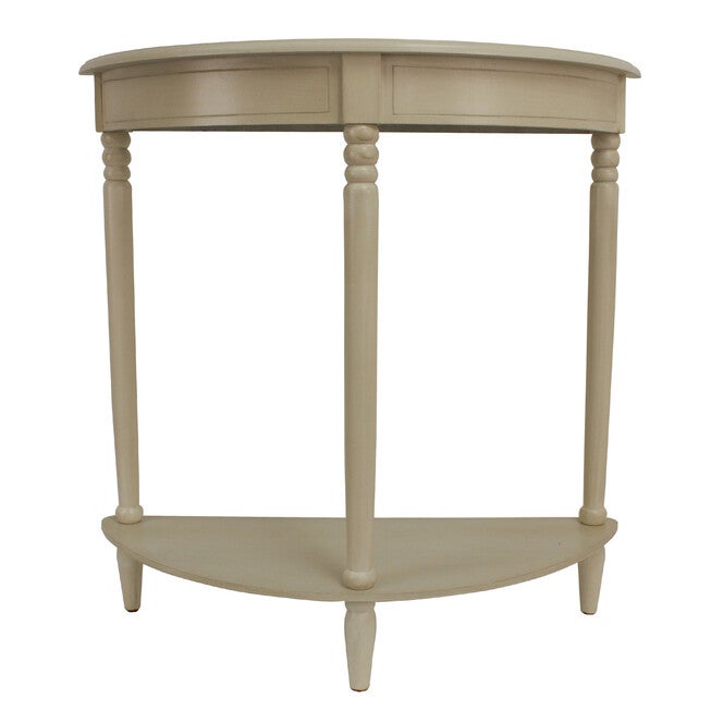 Antique White Simplicity Half Round Accent Table, , on-hover image number null
