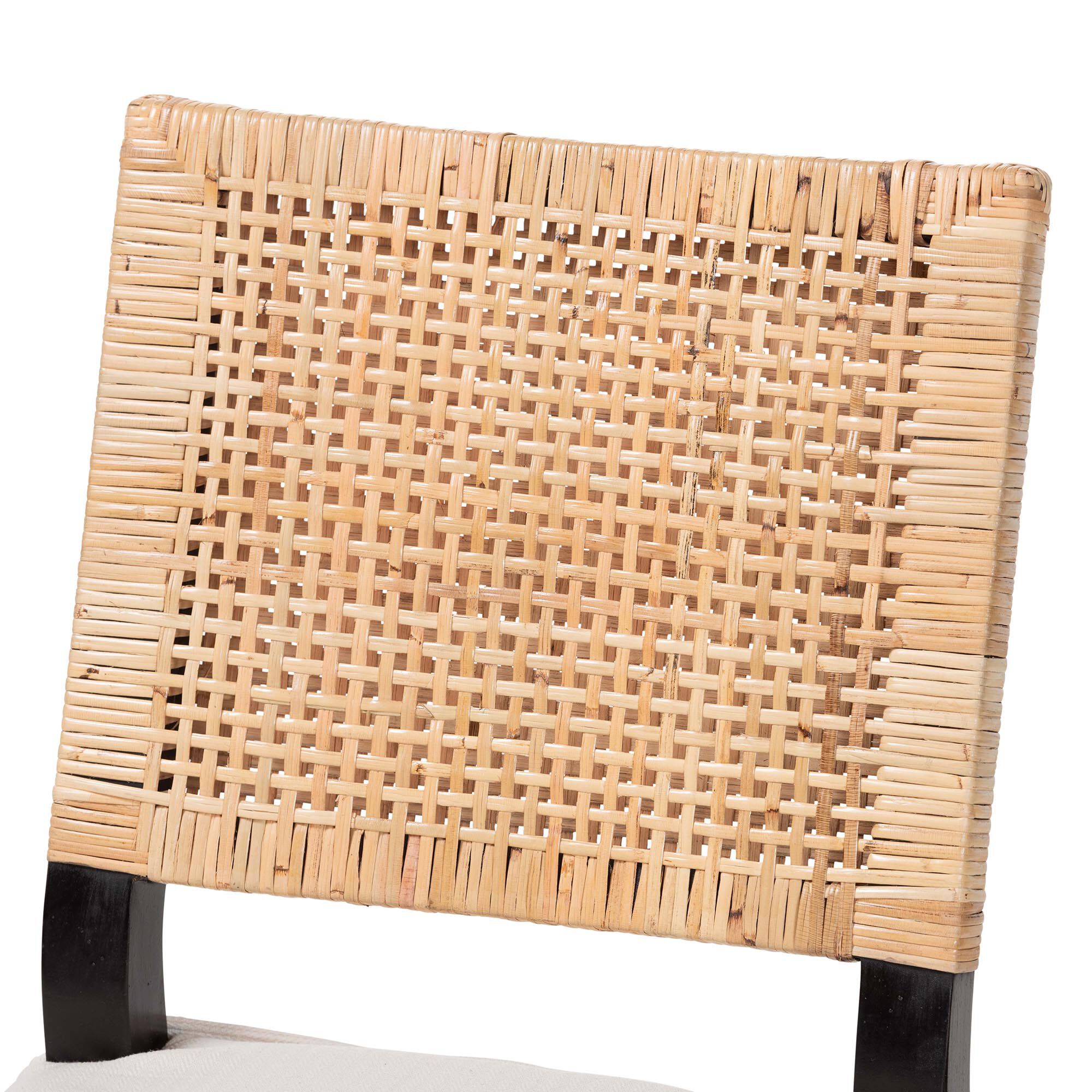 Lesia Natural Rattan Dining Chair with Cushion, BROWN, alternate image number 5