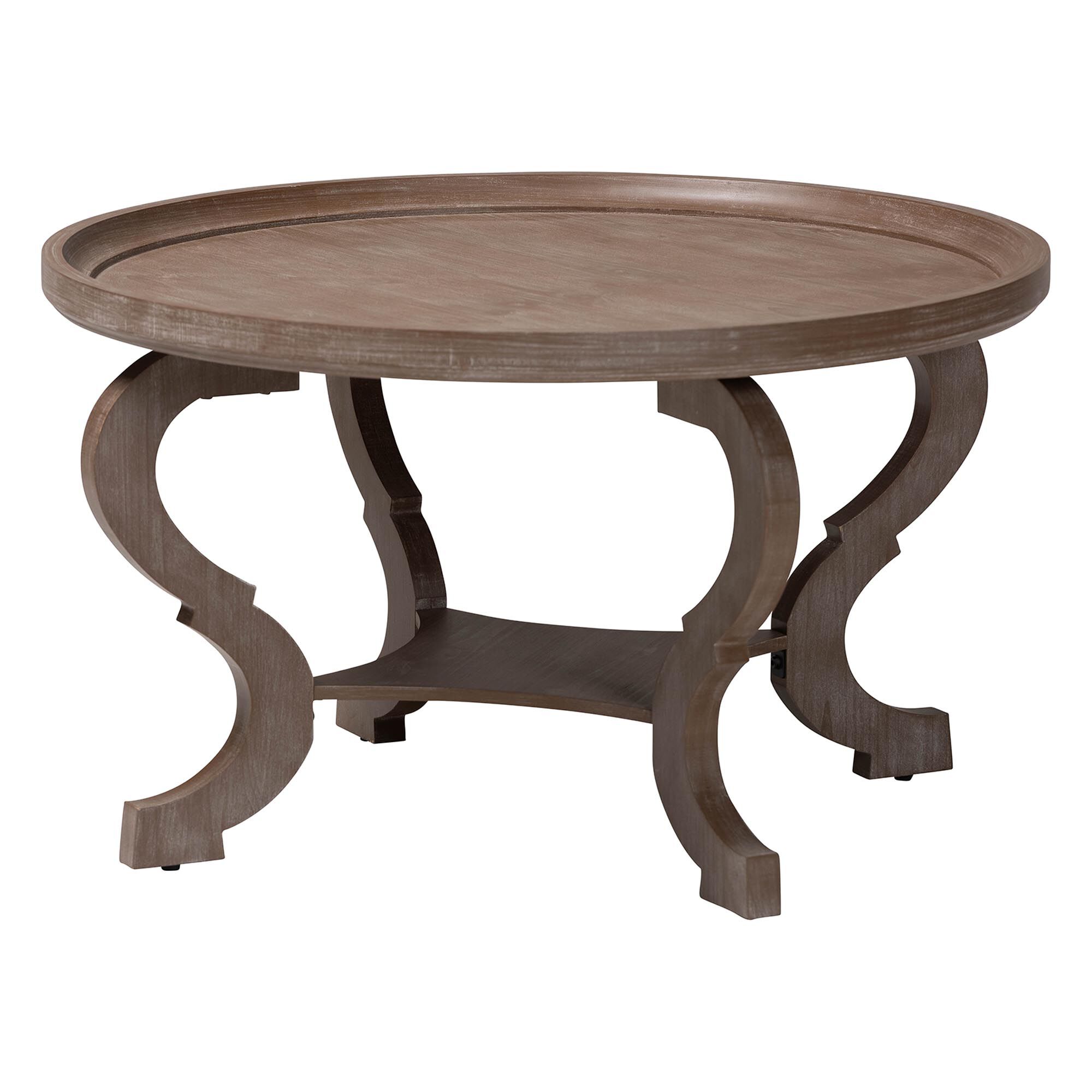 Madrona French Country Antique Brown Wood Coffee Table, BROWN, alternate image number 1