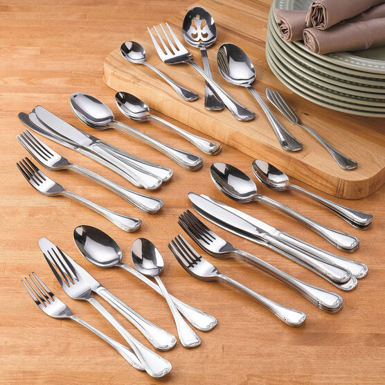 46-pc Flatware Set with Tray, STAINLESS, hi-res image number null