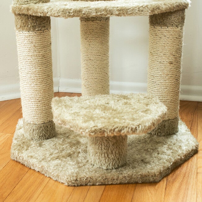 Real Wood 66 inches Cat Climber Junggle Tree With Sisal Carpet Platforms, , alternate image number null